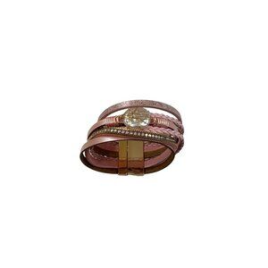 Saachi Mixed Media Cuff Bracelet Pink